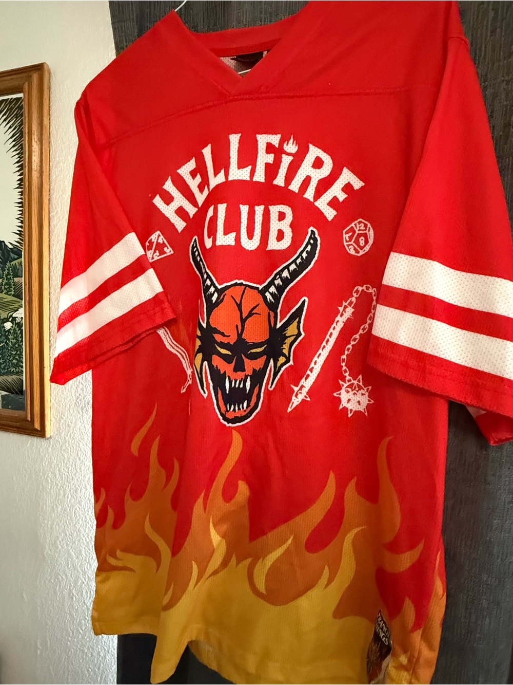 Stranger Things Hellfire Club Red Flame Graphic Jersey
